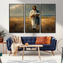 Jesus Shepherd Wall Art | Ready to Hang Triptych Canvas of