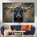 Texas Western Wall Art Canvas Print - Abstract Cow Longhorn by MyGreatCanvas | Canvas Wall Art Prints | Photo Prints & Wall Decor