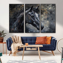 Large Abstract Horse Wall Art Canvas Print | Farmhouse Wall