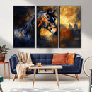 Abstract Horse Art Print - Abstract Canvas Wall Art |