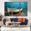 Vintage Boat on Tranquil Waters | Coastal Wall Art for