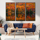 Fall Foliage Wall Art - Autumn Reflection Canvas Print,