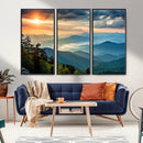 Sunrise Over Mountain Range Wall Art Canvas Print, Farmhouse