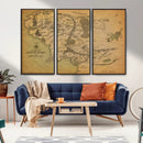 Middle Earth Map Canvas Wall Art – Vintage Fantasy Map
