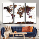World Map Canvas Print – Detailed Map of the World Wall Art by MyGreatCanvas | Canvas Wall Art Prints | Photo Prints & Wall Decor