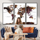 World Map Canvas Print – Detailed Map of the World Wall Art