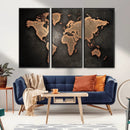 World Map Canvas Print – Framed Travel Map Wall Art for