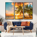Tropical Sunset Beach Canvas Wall Art Print – Vibrant Palm by MyGreatCanvas | Canvas Wall Art Prints | Photo Prints & Wall Decor