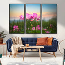 Pink Flower on the Mountain Canvas Print, Framed Pink Flower