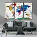 World Map Canvas Print – Detailed Map of the World Wall Art