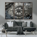 Ship Steering Wheel Vintage Wall Art Canvas Print by MyGreatCanvas | Canvas Wall Art Prints | Photo Prints & Wall Decor
