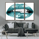 Blue Lips Wall Art Canvas Print