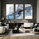 Abstract Art Print - Blue Abstract Canvas Wall Art Print
