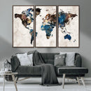 World Map Canvas Print – Framed Travel Map Wall Art for by MyGreatCanvas | Canvas Wall Art Prints | Photo Prints & Wall Decor