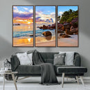 Tropical Island Beach Sunset Canvas Print