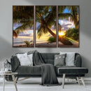 Tropical Island Sunset on the Beach Palms Wall Art Canvas by MyGreatCanvas | Canvas Wall Art Prints | Photo Prints & Wall Decor