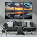Beach Sunset Print - Stunning Ocean Canvas Artwork with