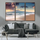 Cloudy Weather Beach Sunset Canvas Print | Sunrise Wall Art