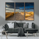 Ocean Beach Dark Clouds Wall Art Canvas Print