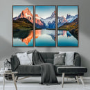 Landscape Mountain and Lake View Wall Art Canvas Print