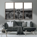 Black and White Highland Cow Canvas Wall Art, Longhorn by MyGreatCanvas | Canvas Wall Art Prints | Photo Prints & Wall Decor