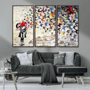 Banksy Art Butterfly Girl Explosion Canvas Art – Vibrant