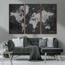 World Map Canvas Print – Detailed Map of the World Wall Art