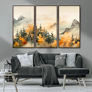 Abstract Watercolor Mountains and Trees Autumn Art, by MyGreatCanvas | Canvas Wall Art Prints | Photo Prints & Wall Decor