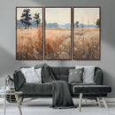 Golden Fields Canvas Wall Art Print – Serene Landscape of