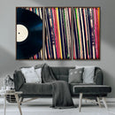 Vinyl Record and Album Collection Canvas Wall Art - Retro