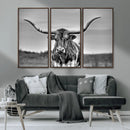 Texas Longhorn Cow Wall Art, Texas Longhorn Canvas, Cattle