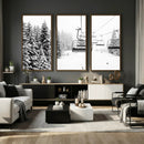 Ski Wall Art - Ski Lift Wall Art Canvas Print Snow Covered by MyGreatCanvas | Canvas Wall Art Prints | Photo Prints & Wall Decor