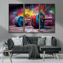 Abstract Graffiti Barbell Canvas Wall Art – Urban Fitness