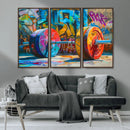Fitness Gym Barbell Graffiti Wall Art Canvas Print
