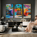 Fitness Gym Barbell Graffiti Wall Art Canvas Print