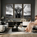 Scottish Cow Wall Art Canvas Print | Longhorn Wall Art |