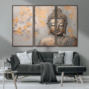Abstract Buddha Statue Wall Art Canvas Print - Modern