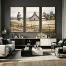 Rustic Farmhouse Barn Wall Art | 3-Panel Framed Gallery Wrap
