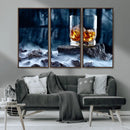 Whiskey Ice Wall Art Canvas Print