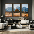 Vintage Old Barn Field Wall Art Canvas Print for Farmhouse
