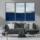 Navy Blue Abstract Wall Art Canvas Print