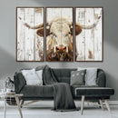 Rustic Longhorn Bull Wall Art Canvas Set – Western-Inspired by MyGreatCanvas | Canvas Wall Art Prints | Photo Prints & Wall Decor