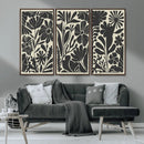 Modern Botanical Wall Art - Floral Black and White Canvas