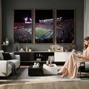 Ben Hill Griffin Stadium Night Game Triple Canvas Wall Art -
