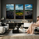 3-Panel Kauffman Stadium Wall Art Print | Large Kansas City