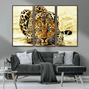 Blue-Eyed Leopard Canvas Wall Art - Framed Animal Print