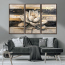 Abstract Lotus Flower Wall Art Canvas Print, Meditation Yoga