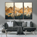 Rustic Wood Mountain Wall Art Print | Triptych Giclee Print by MyGreatCanvas | Canvas Wall Art Prints | Photo Prints & Wall Decor