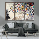 Banksy Graffiti Wall Art Canvas Print: Girl Releasing