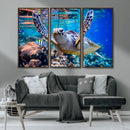 Underwater Sea Turtle Wall Art Canvas Print – Vibrant Ocean